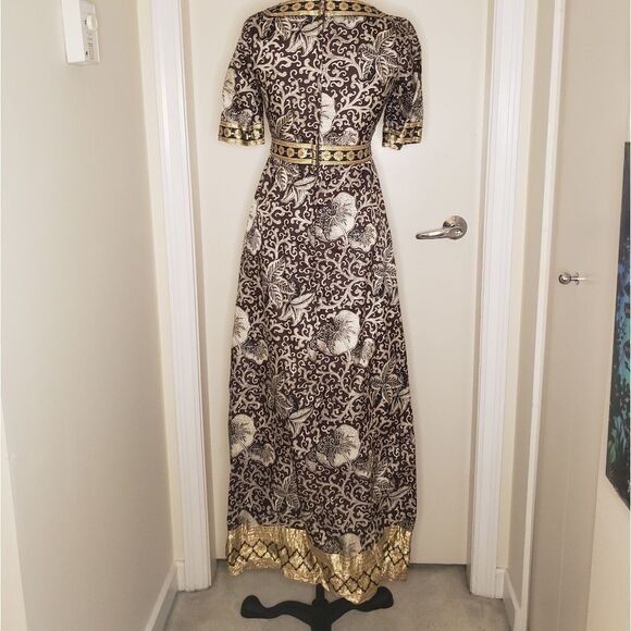 Vintage 60s Jean Varon brocade maxi dress - Picture 4 of 16